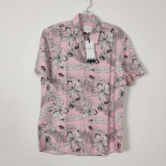 London Peter Werth Other - London Peter Werth Men's Pink Floral Button Down Shirt Size XL Hawaiian Beach